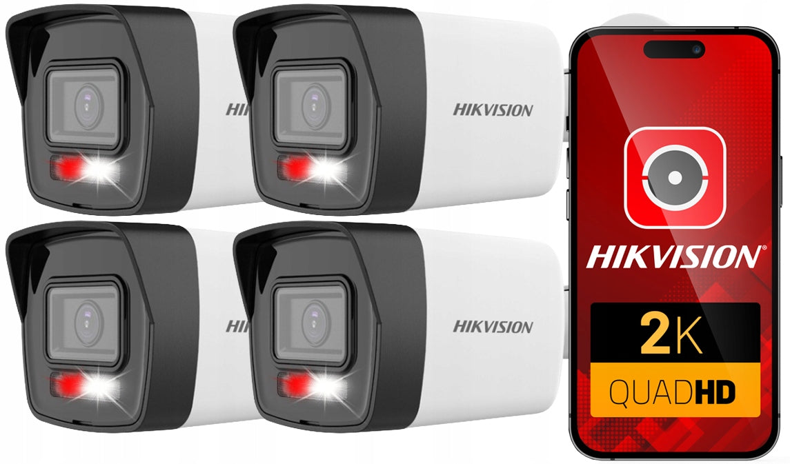 4MPX Wide Angle PoE IP Camera 2.8mm HIKVISION Outdoor - 4pcs