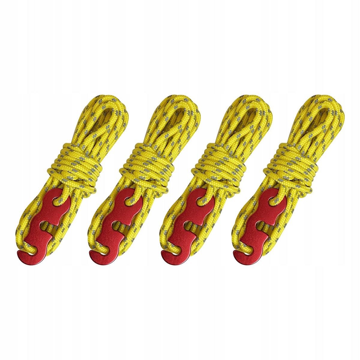 4Pcs Camping Tent Cords Lightweight Reflective Rope Outdoor Guy Yellow