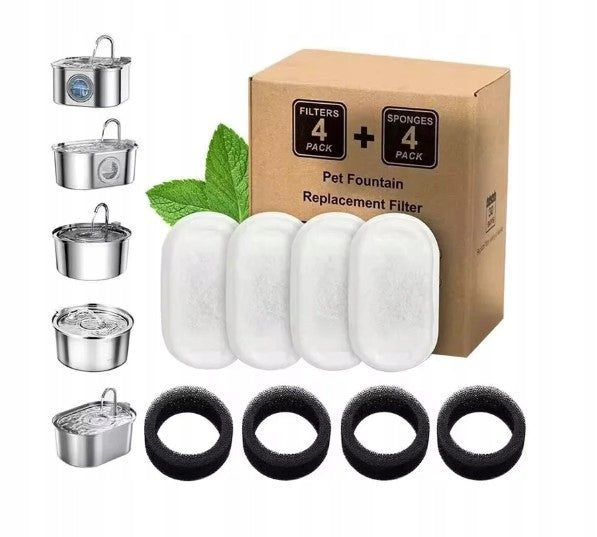 4x REPLACEMENT FILTERS FOR CAT FOUNTAINS BLACK SPONGE ROUND