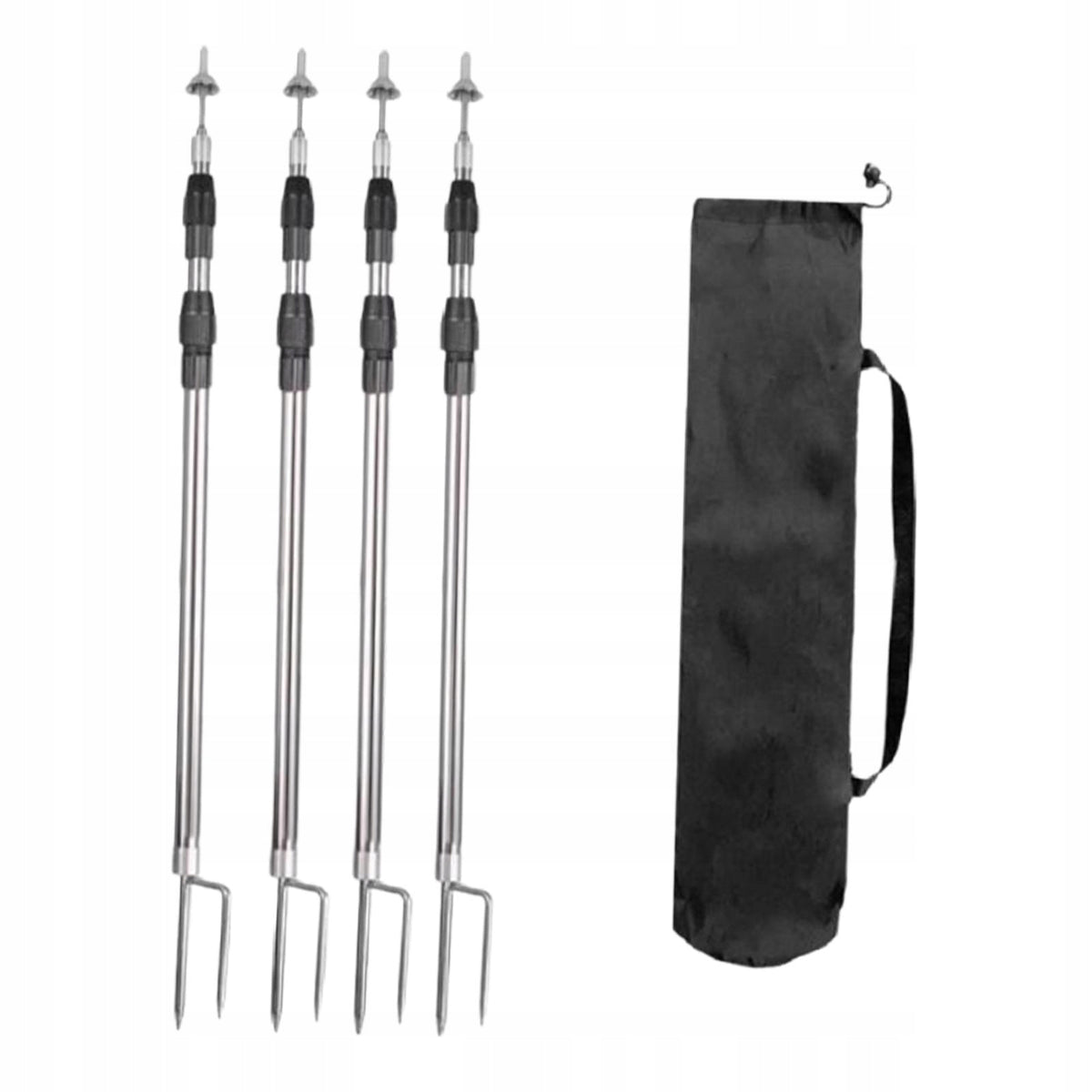 4x Tarp Poles Lightweight Replacement Multifunctional Adjustable 2.5M