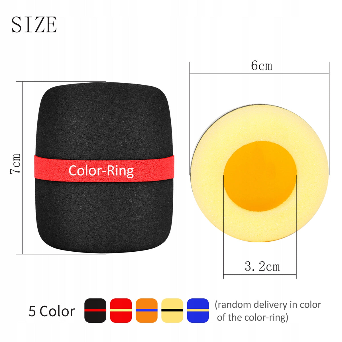 5 -Pack Microphone Cover with Foam Handheld Windshield Microphone 9F