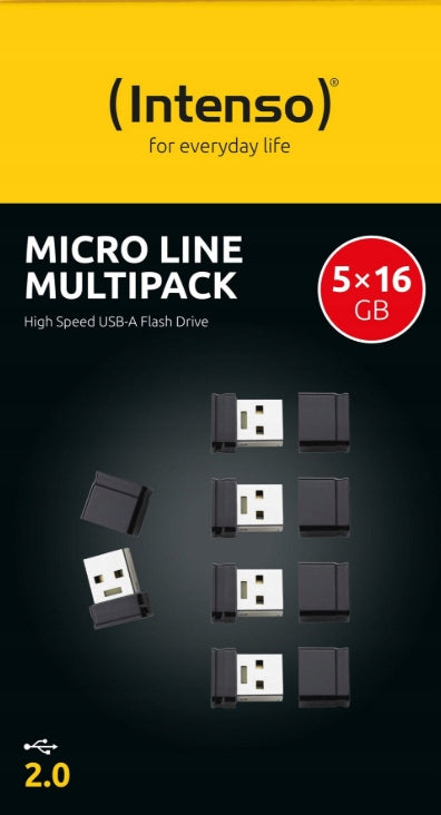 5 x 16GB Intenso Micro Line 5-PACK HIT hidden FLASH DRIVE