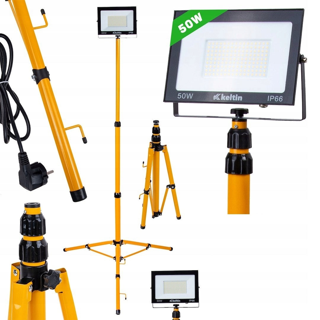50W LED FLOODLIGHT WITH CONSTRUCTION TRIPOD - COLD WHITE 6500K