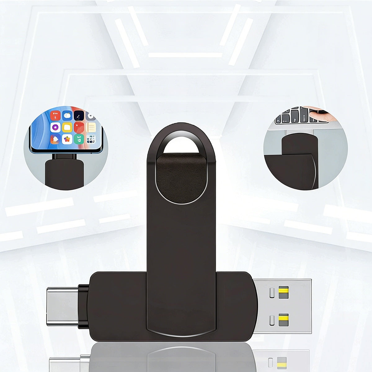 512GB USB Flash Drive, 2-in-1 USB-C & Micro-USB, Android & PC Compatible Color black