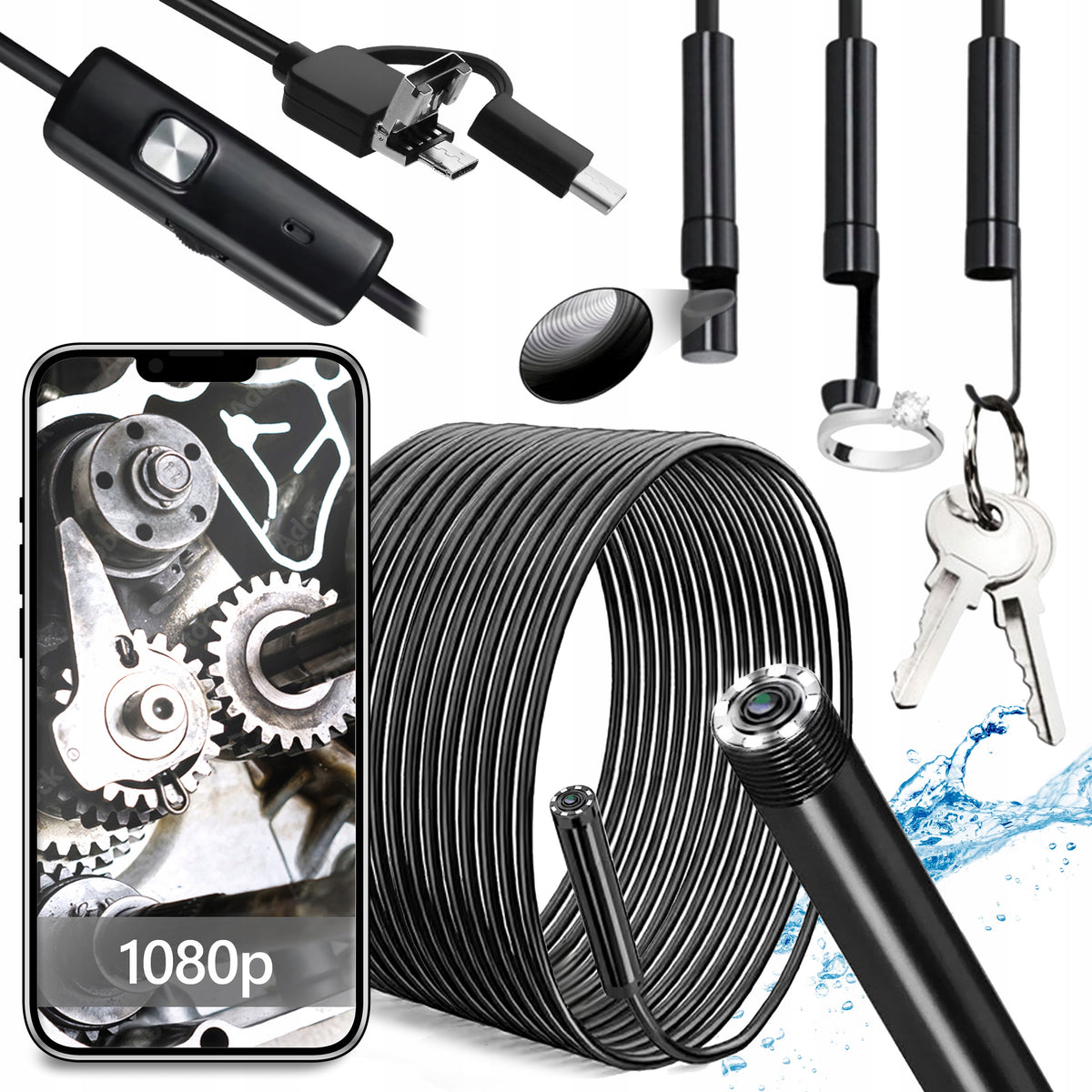 5M 3in1 Inspection Endoscope Camera for PC Android Phone Full HD
