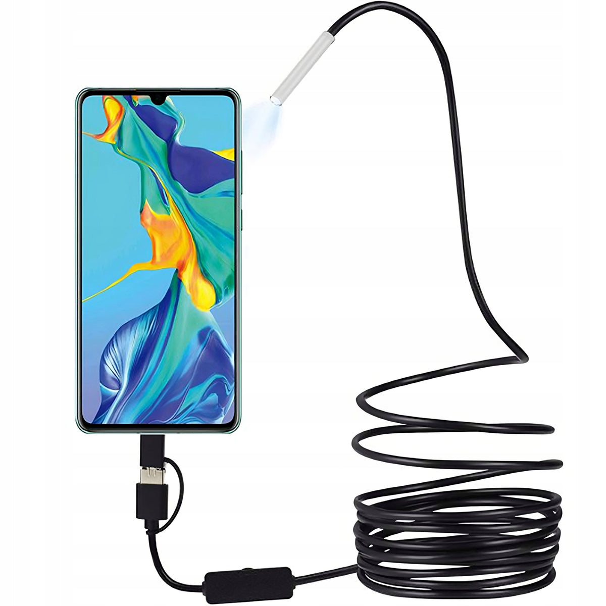 5M LED ENDOSCOPE INSPECTION CAMERA FOR USB-C PHONE 3in1 HD ANDROID PC IP67 Manufacturer code ENDOSKOP KAMERA INSPEKCYJNA E693