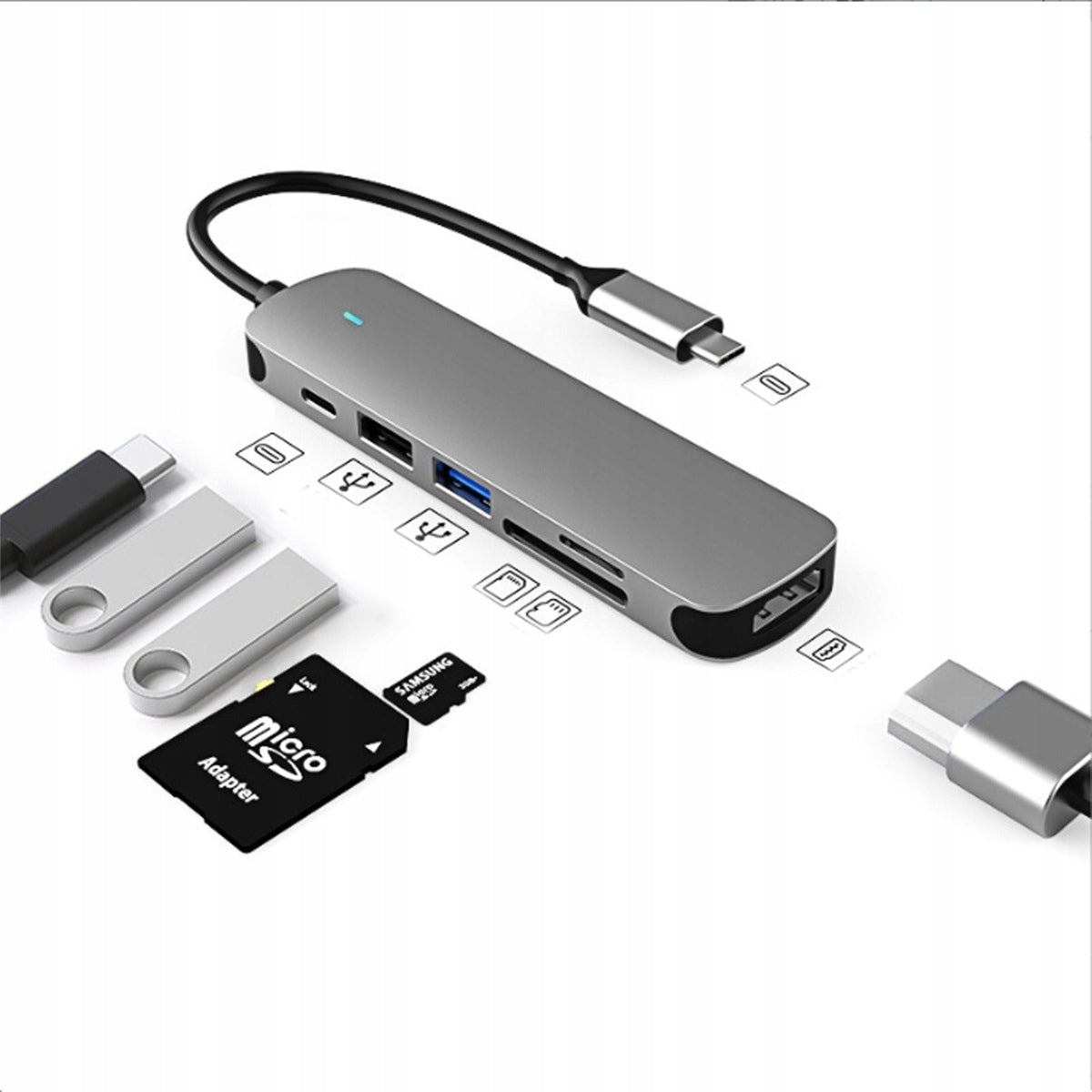 5in1 Windows Docking Station FOR MacOS Hub USB USB-C HDMI Packaging status original