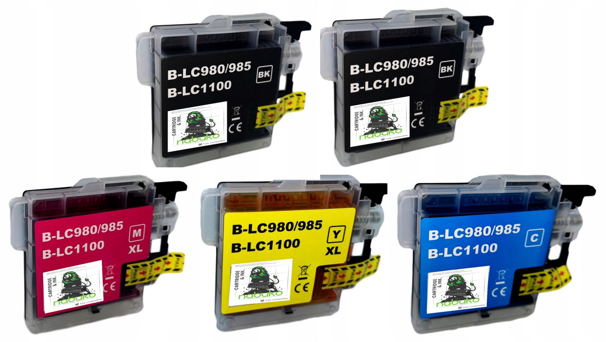 5x Brother LC980 LC985 LC1100 Printer Ink | Black + Color Set