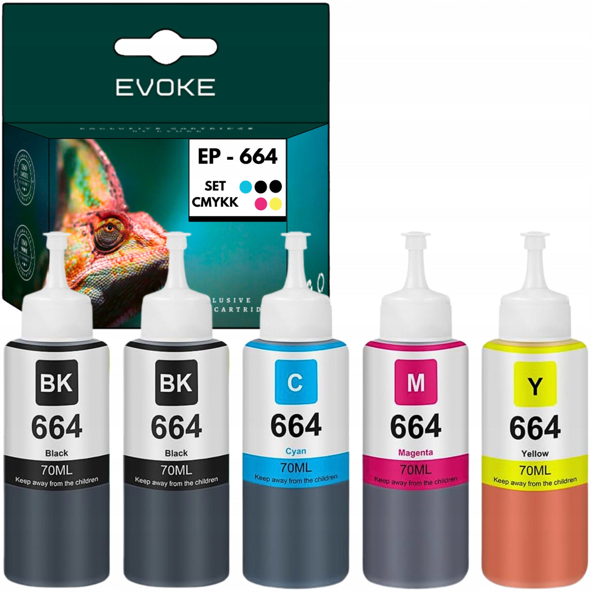 5x Epson 664 Printer Ink | 2x Black + Color Set | T664