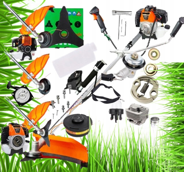 6,1KM COMBUSTION SCYTHE TRIMMER MOWER +DISC +HEAD +STRAPS strong