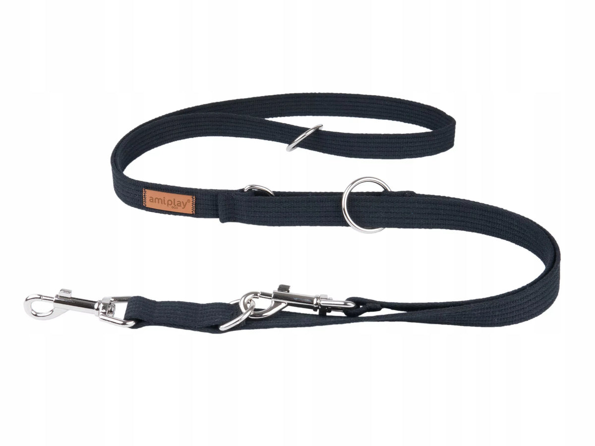 6IN1 AMIPLAY COTTON S BLACK LEASH FOR DOG