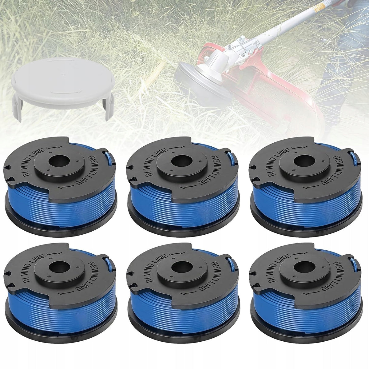 6pcs Spool with 1,6mm Line for Ryobi