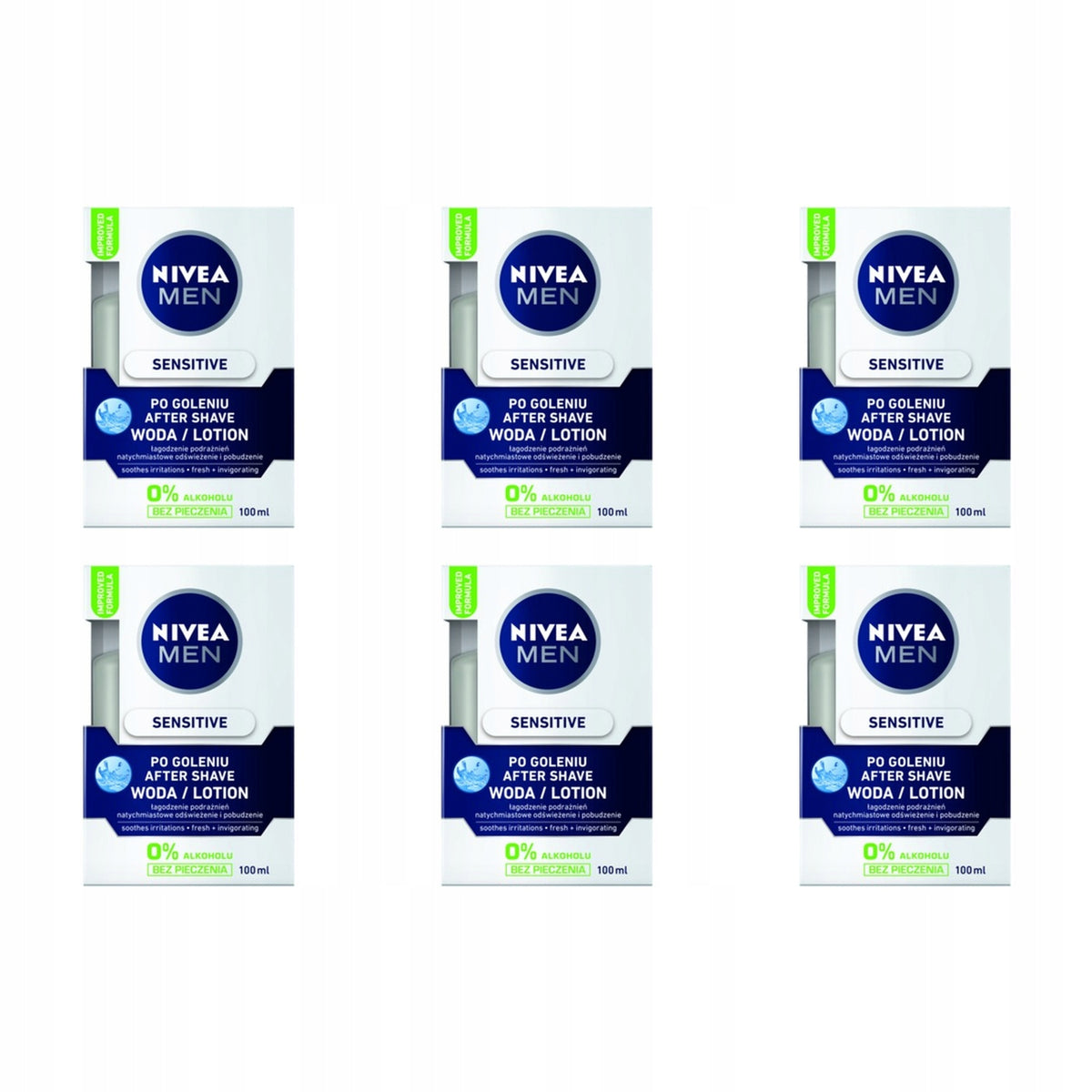 6x 100ml Nivea Soothing After Shave Sensitive