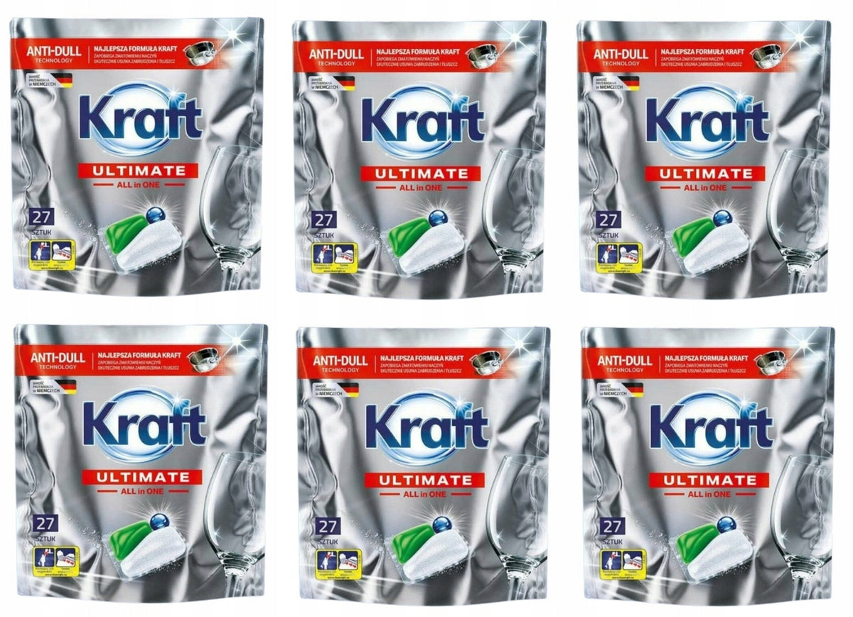 6x Dishwasher Tablets Kraft Ultimate All in One 27pcs