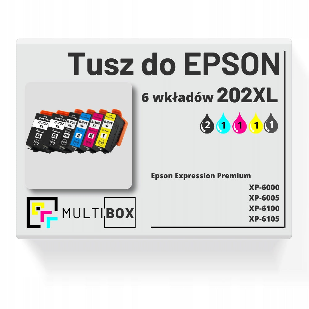 6x NEW 202XL ink cartridge for EPSON Expression Premium XP-6000 XP-6005