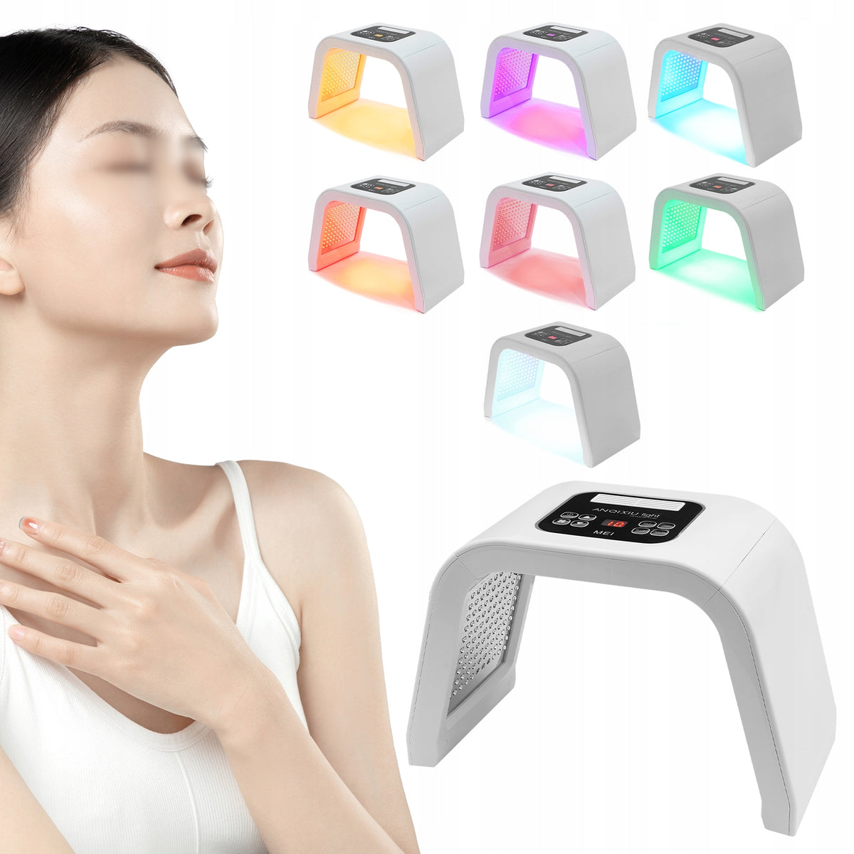 7 Color LED Facial Light Therapy Machine Salon Home Skin Care Equipment