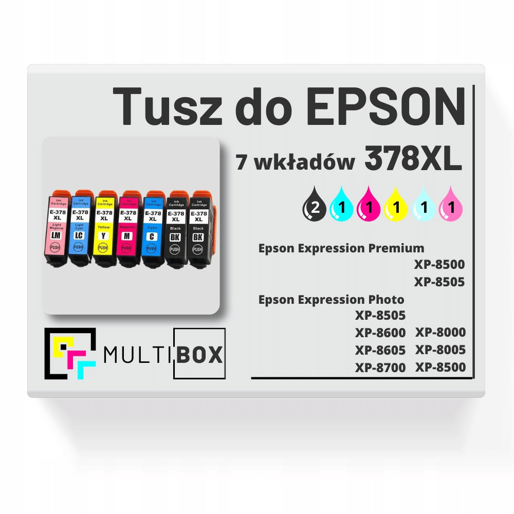7X NEW 378XL ink cartridge for EPSON Expression Photo XP-8700 XP-8600 XP-8700 XP8000