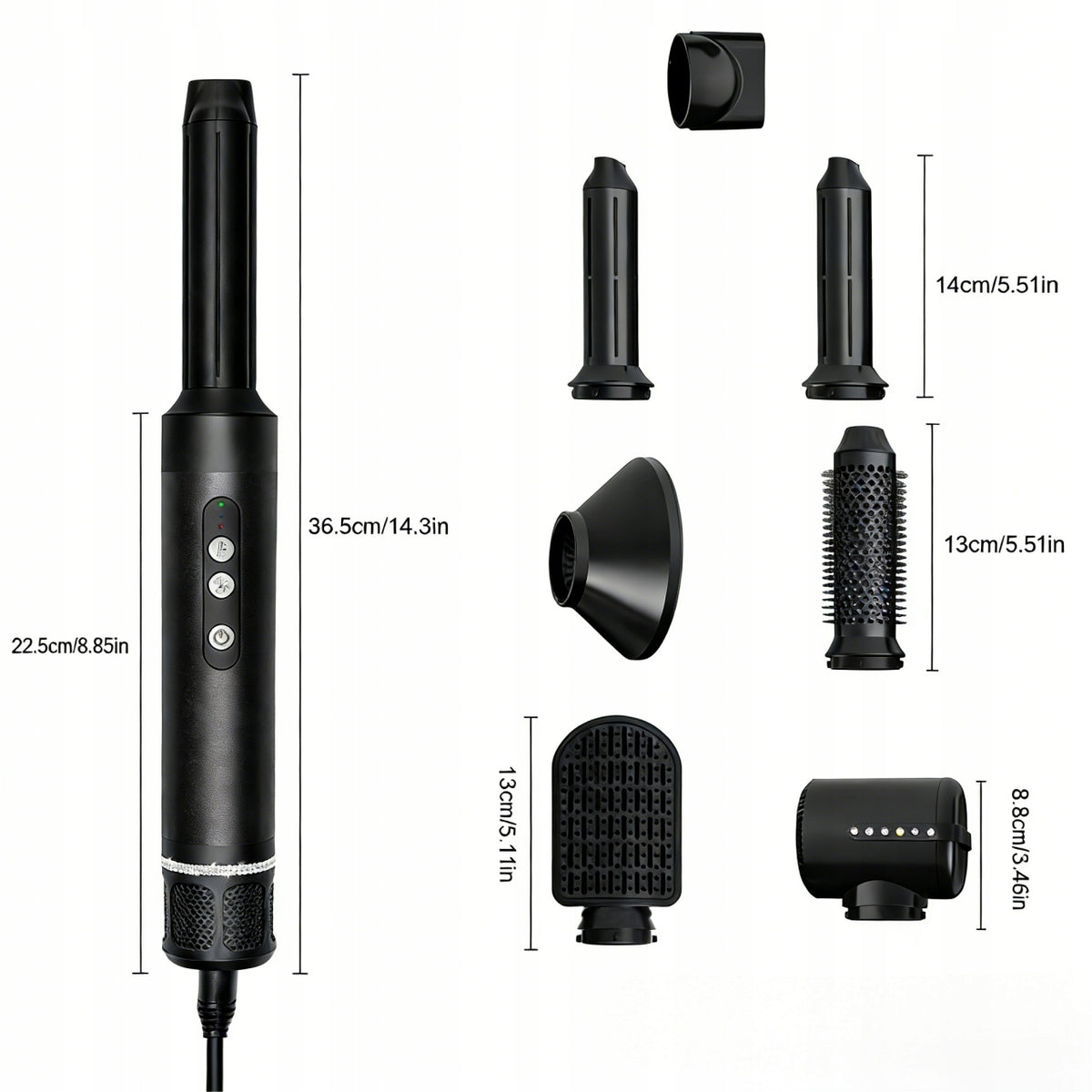 7in1 Multifunction Hair Dryer with Ionization, 1400 W, Brand sennifar
