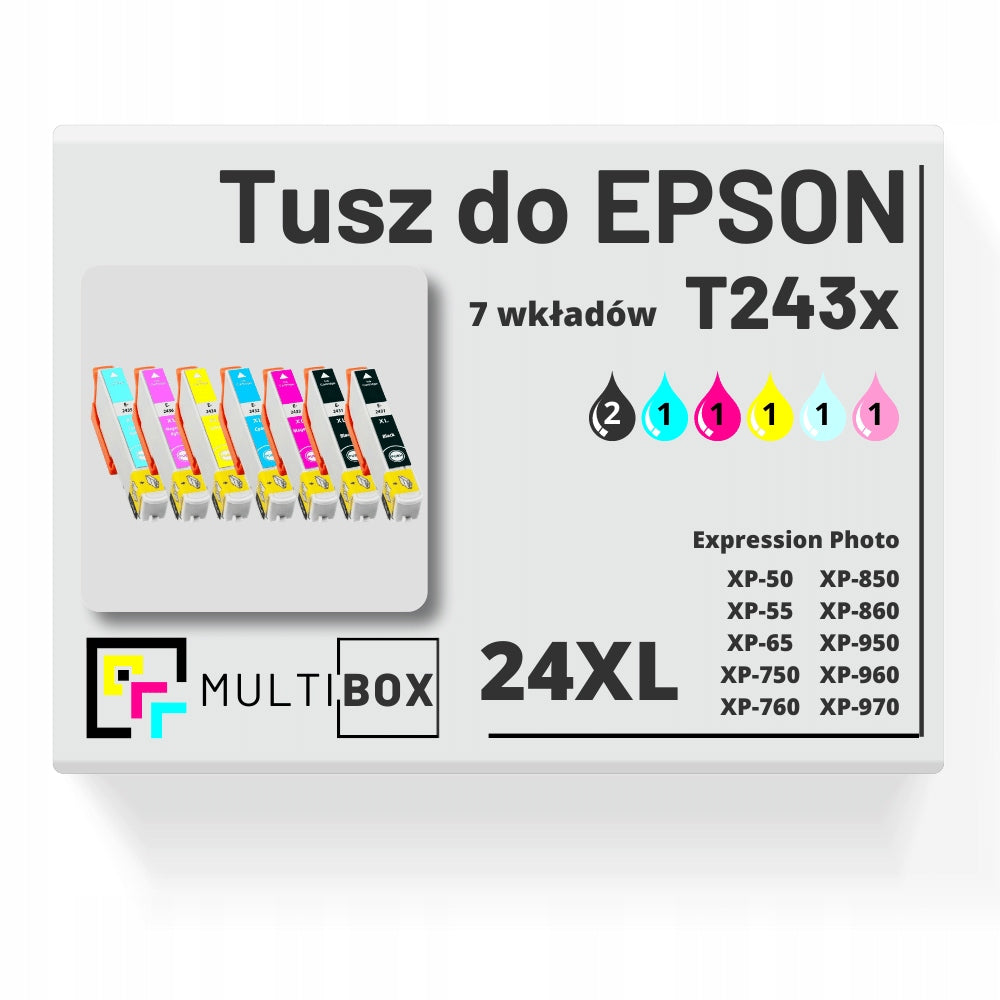 7x NEW 24XL T243 ink cartridge for EPSON Expression Photo XP-850 XP-860 XP-760