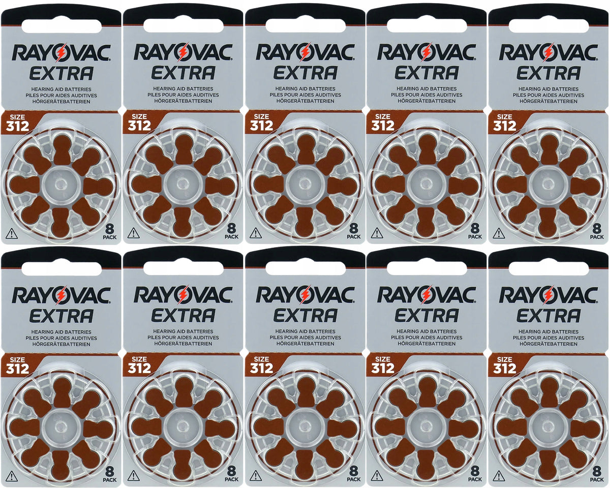 80x BATTERIES FOR HEARING AIDS RAYOVAC 312 PR41