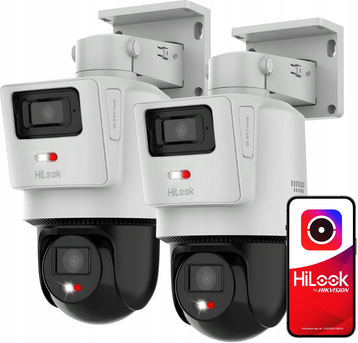 8MPx (4MP+4MP) TandemVu PTZ-D4 HiLook Hikvision IP Rotary Camera Kit