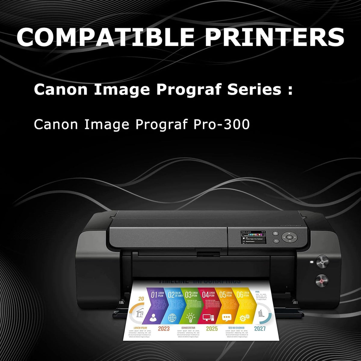 8pcs Ink Cartridges Replacement Canon PFI-300 imagePROGRAF PRO-300 Packaging status original