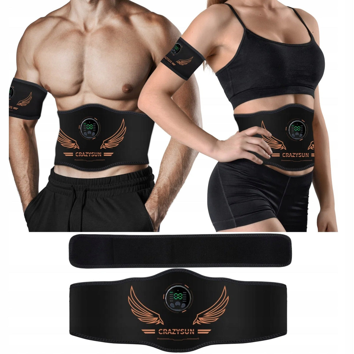 ABDOMINAL MUSCLE ELECTROSTIMULATOR LynkCust EMS 10 MODES SLIMMING BELT