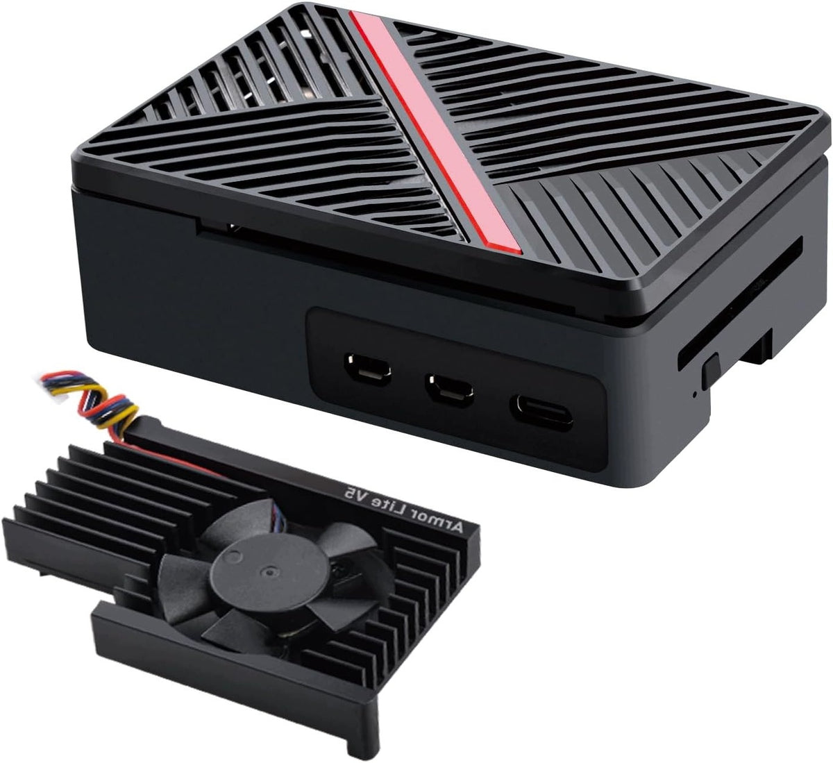 ABS Case for Raspberry Pi 5 with ARMOR LITE V5 Cooling and PWM Fan