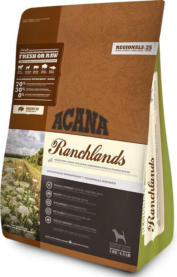 ACANA RANCHLANDS DOG 2KG + FREEBIE Packaging status original