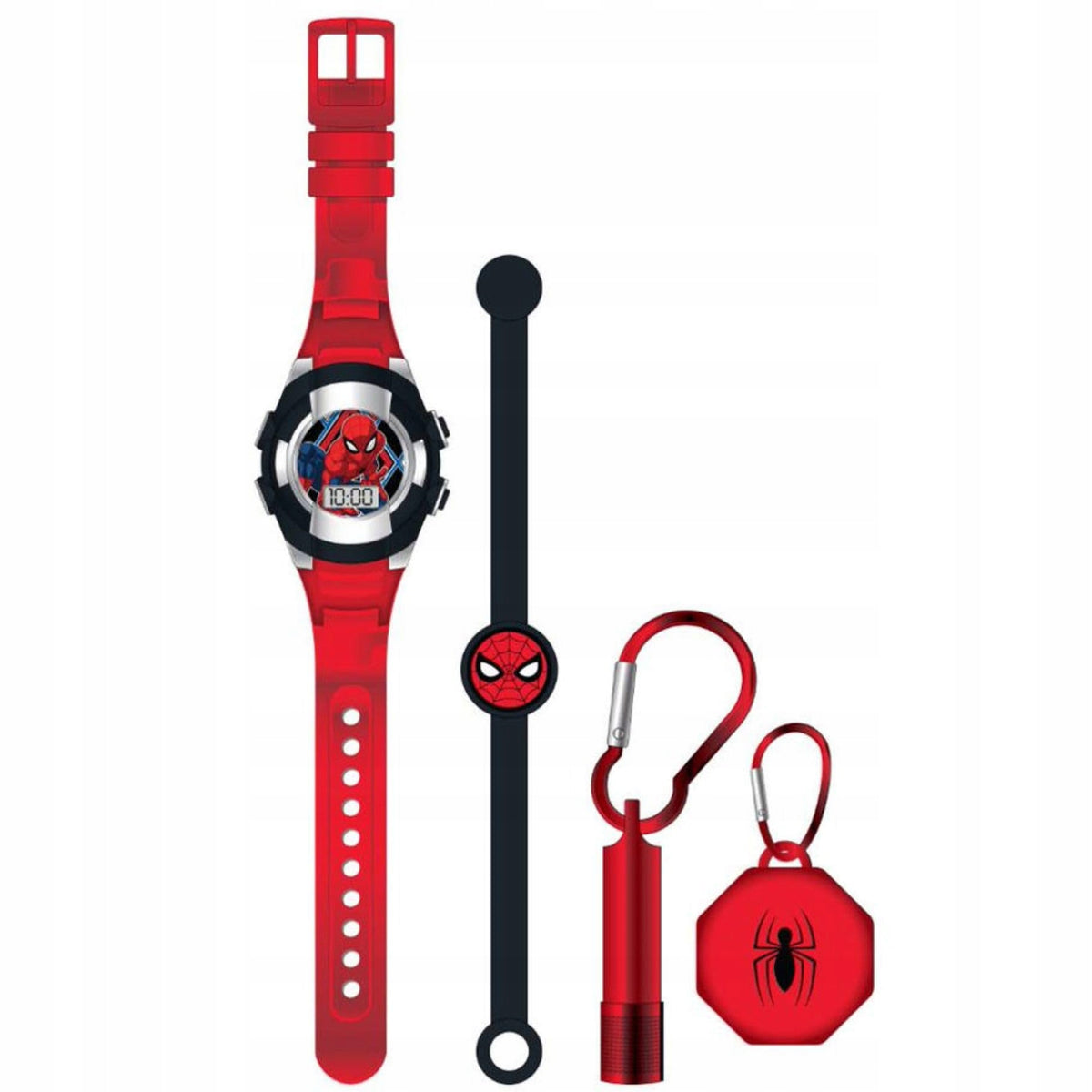ACCUTIME SPIDERMAN DIGITAL WATCH LED Gift Set for Spiderman Fan Packaging status original