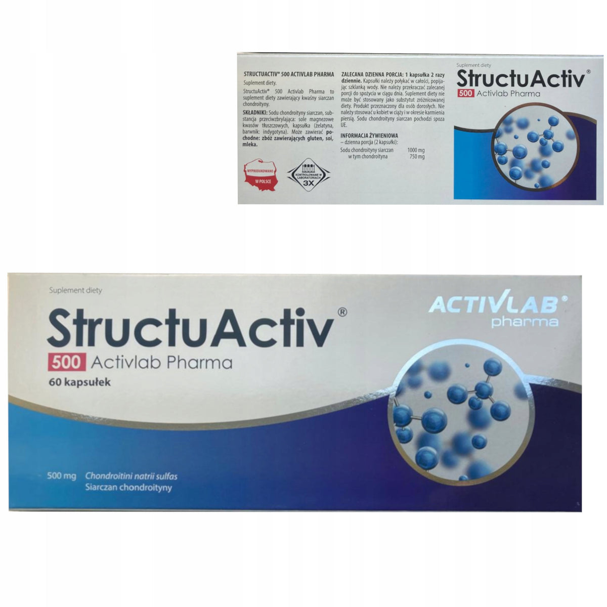ACTIVLAB STRUCTUACTIV 500 60 K. CHONDROITIN SULFATE JOINTS BONE CARTILAGE