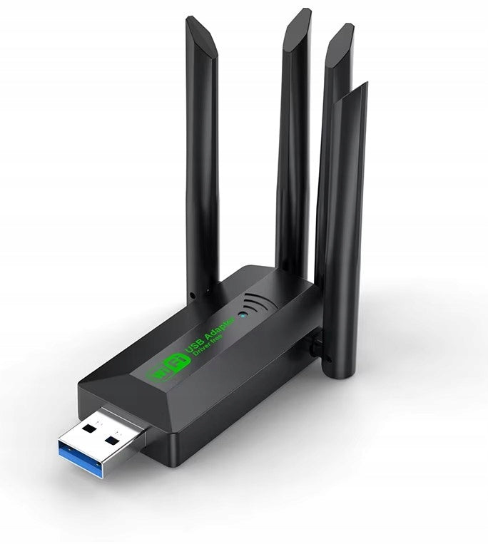 ADAPTER WIFI TO USB 3.0 NETWORK CARD WITH 1200Mbps 2.4GHz 5GHz ANTENNAS