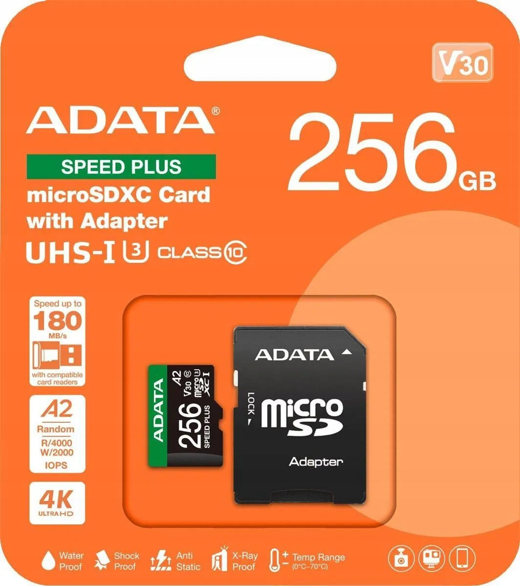 ADATA UD256GUI3V30A2SP-RA1 memory card Speed Plus 256GB microSD SDXC