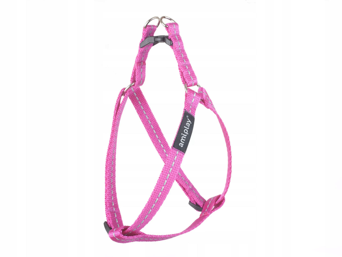 ADJUSTABLE HARNESS AMIPLAY REFLECTIVE S PINK FOR DOG