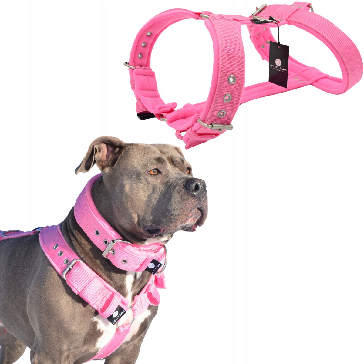 ADJUSTABLE HARNESS WITH FLEECE GUARD FOR BIG DOG ANY SIZE COLORS