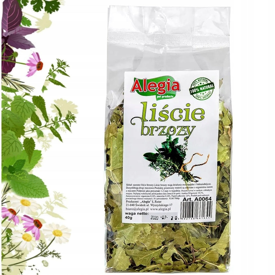 ALEGIA BIRCH LEAVES NATURAL HAMSTER DELICACY RODENT PIGS RABBIT 40g