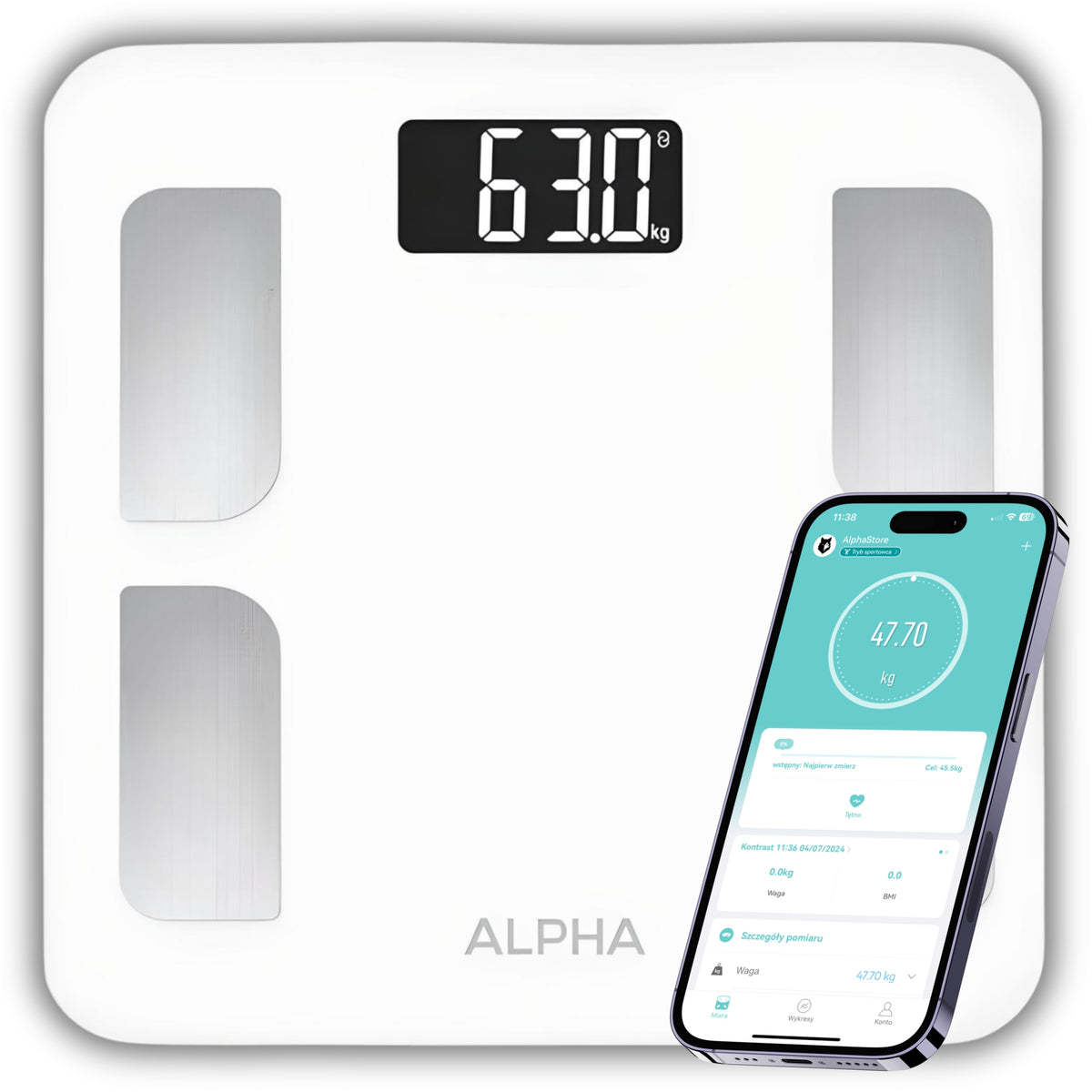 ALPHA Bathroom Scale Electronic Analytical Bluetooth Smart App