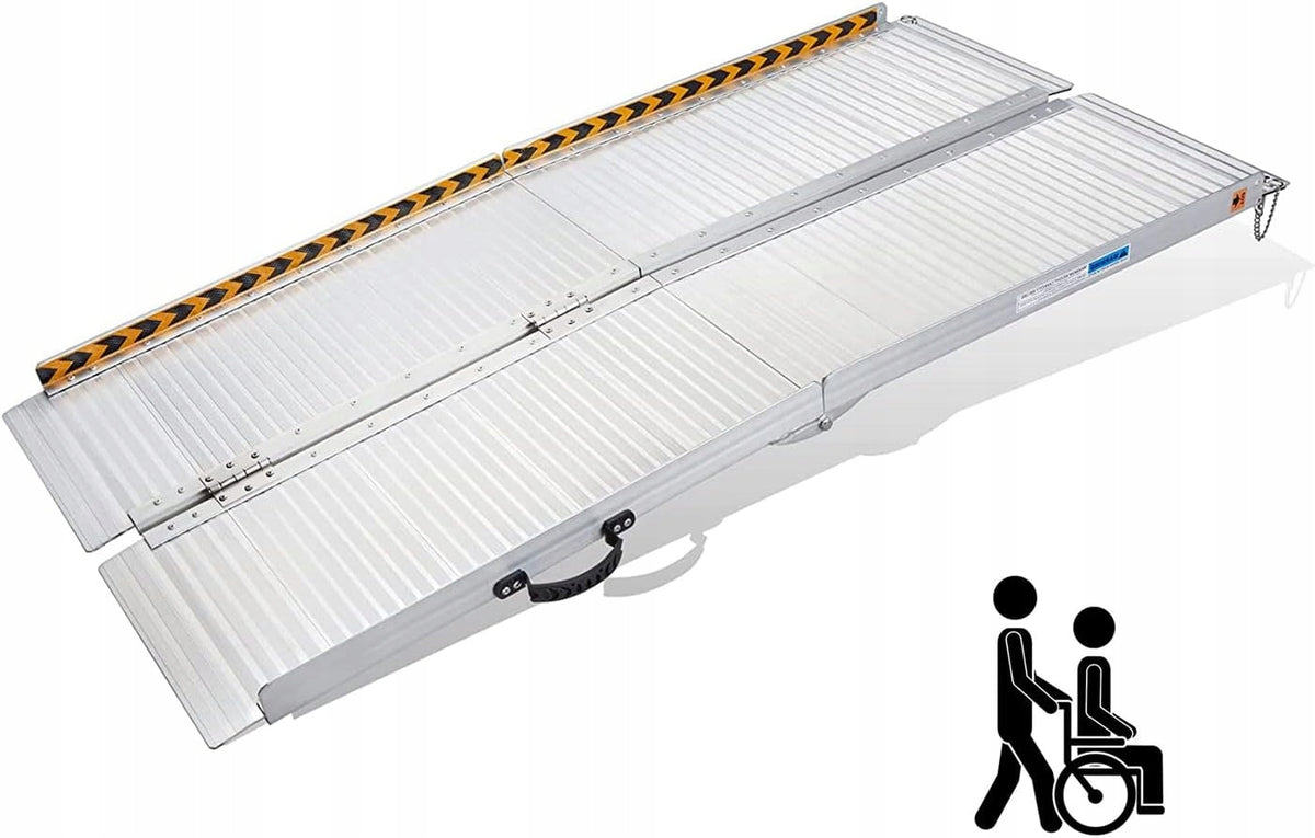 ALUMINUM RAMP DRIVEWAY TROLLEYS BICYCLES MOTORS PALLETS 183X72 362KG FOLDING