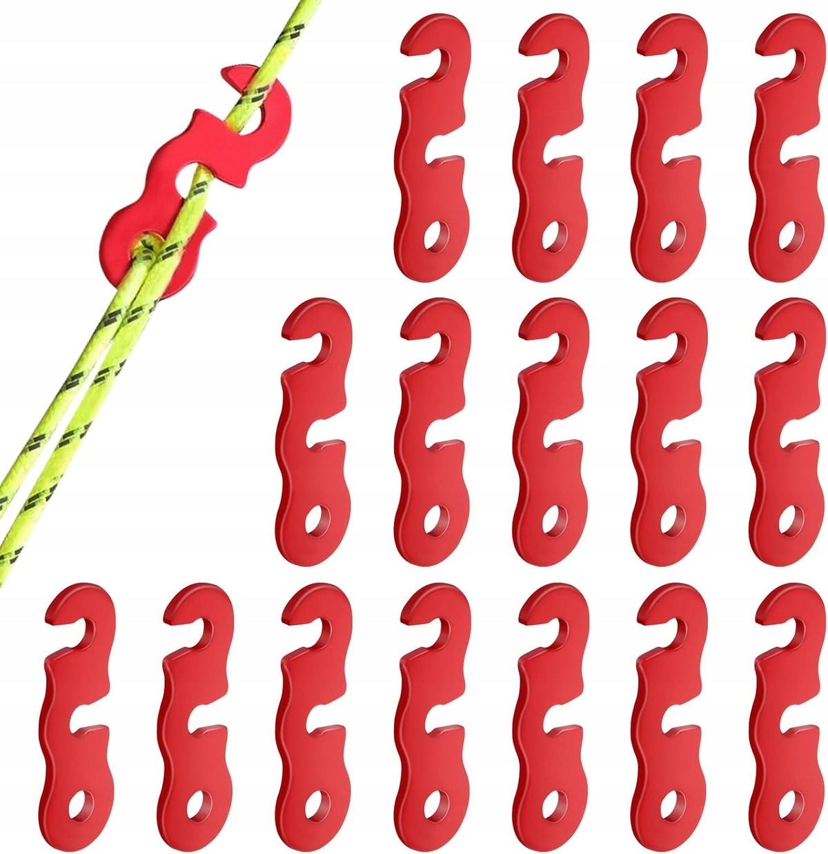 ALUMINUM ROPE TENSIONER FOR TENT 16 PCS WIND BUCKLE