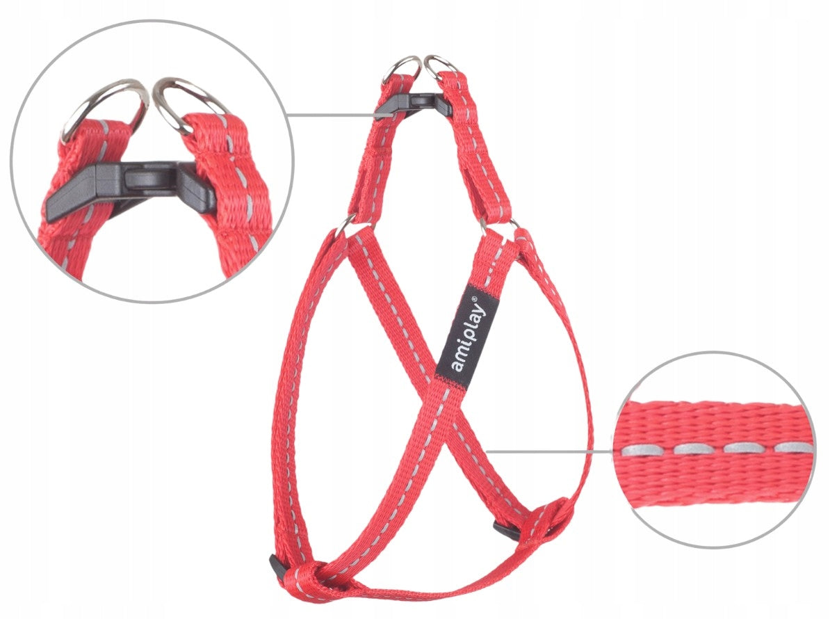 AMIPLAY Reflective Adjustable Harness - Red S Brand Amiplay