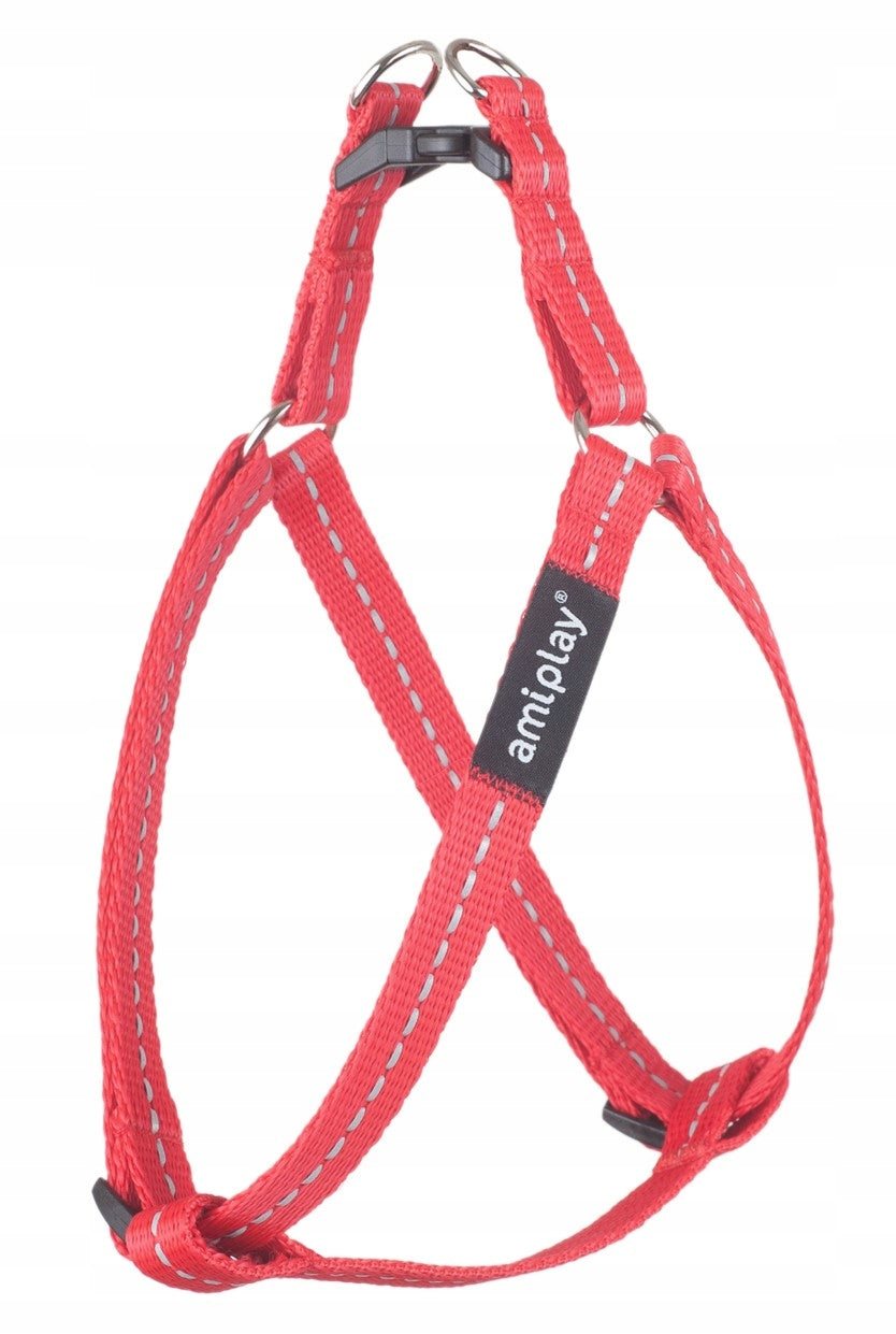 AMIPLAY Reflective Adjustable Harness - Red S