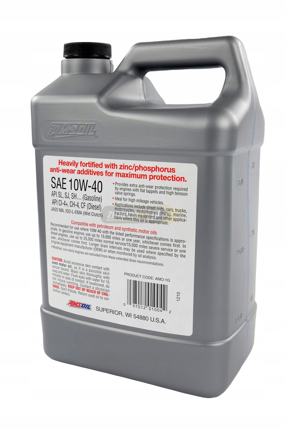 AMSOIL 10W40 Premium Protection Motor Oil (AMO) 3.784L Packaging volume 3.78 l