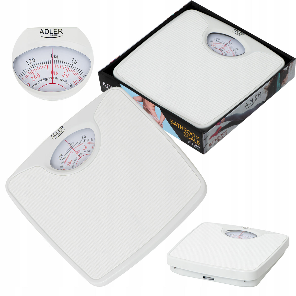 ANALOG MECHANICAL BATHROOM SCALE 130KG