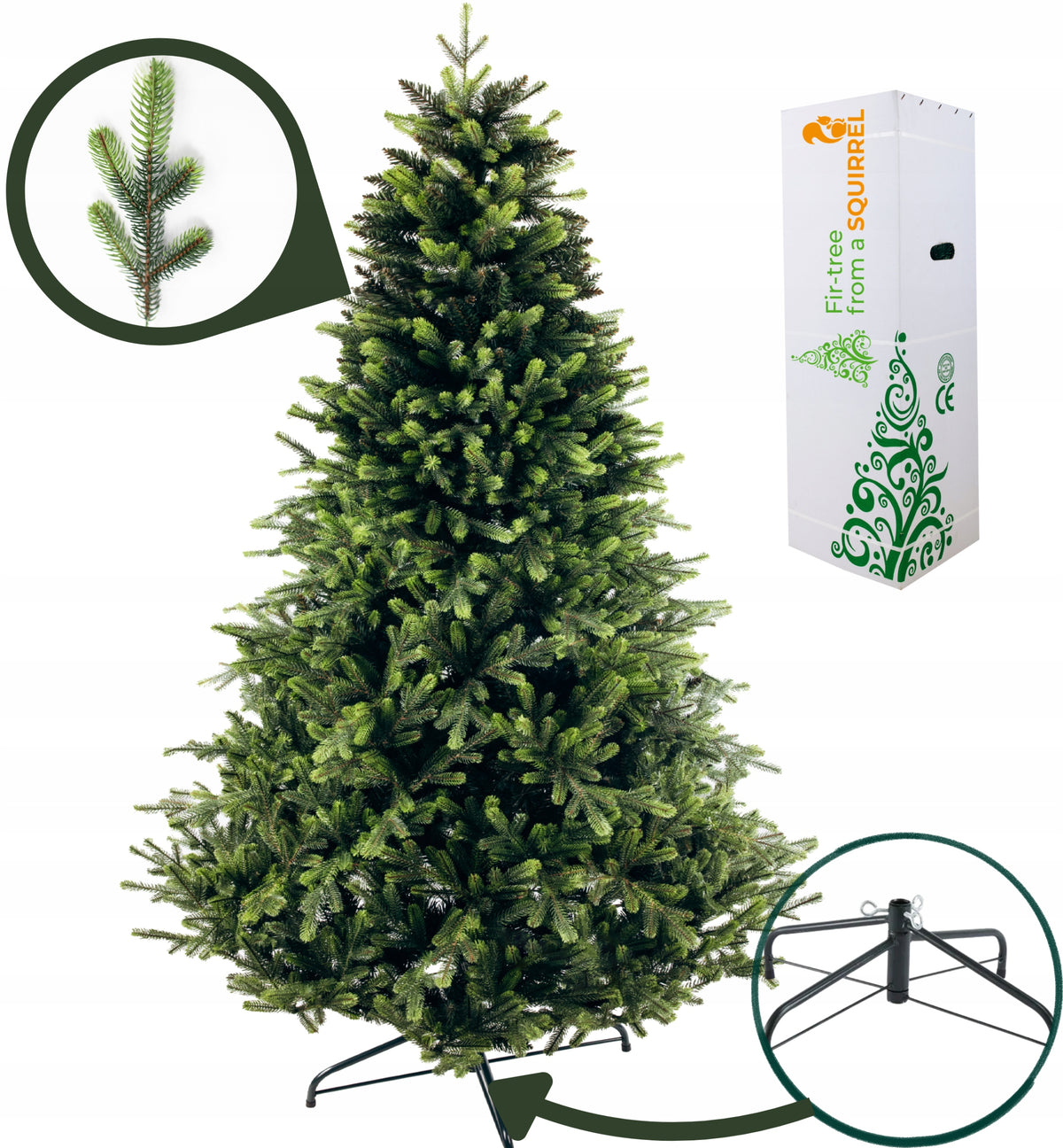 ARTIFICIAL CARPATHIAN CHRISTMAS TREE PE + PVC 230 CM, BRIGHT TIPS, REALISTIC