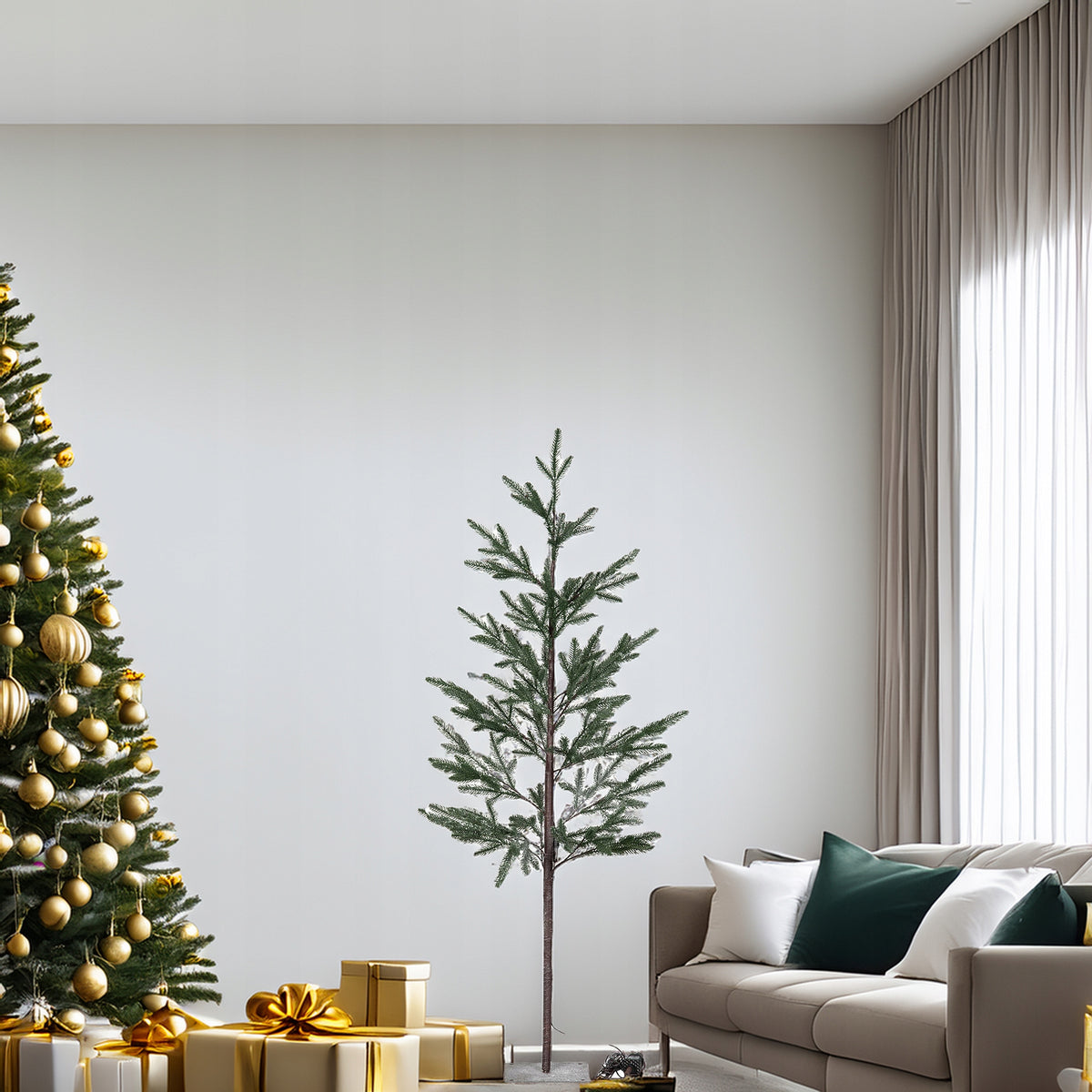 ARTIFICIAL CHRISTMAS TREE 150cm SPRUCE WITH OUTDOOR LAMPS for balcony for garden Color green