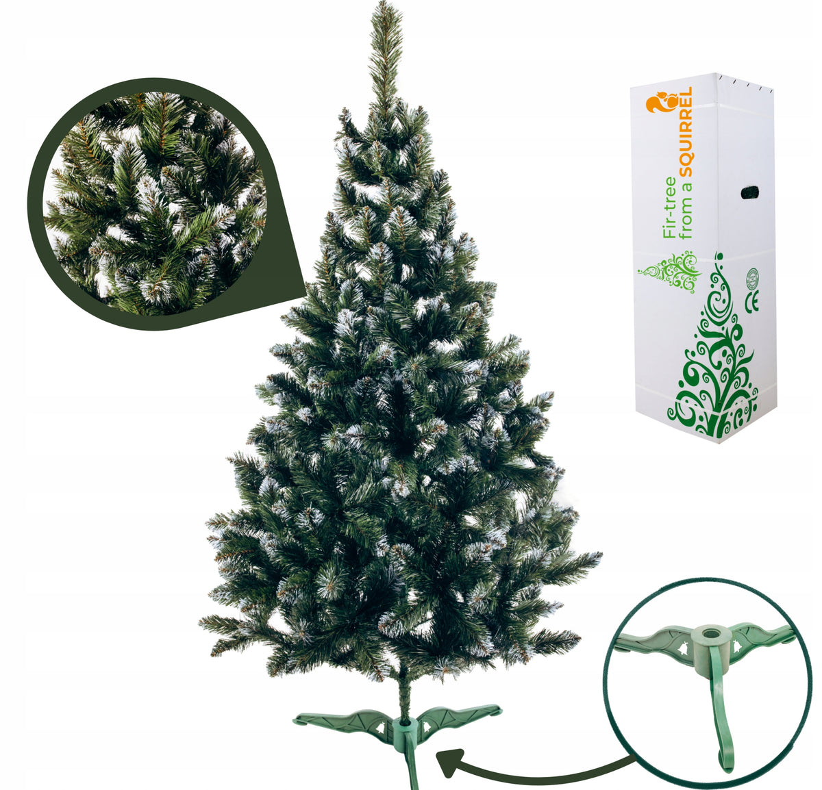 ARTIFICIAL FIR TREE CLASSIC LIDIA PVC 200 CM, WHITE TIPS
