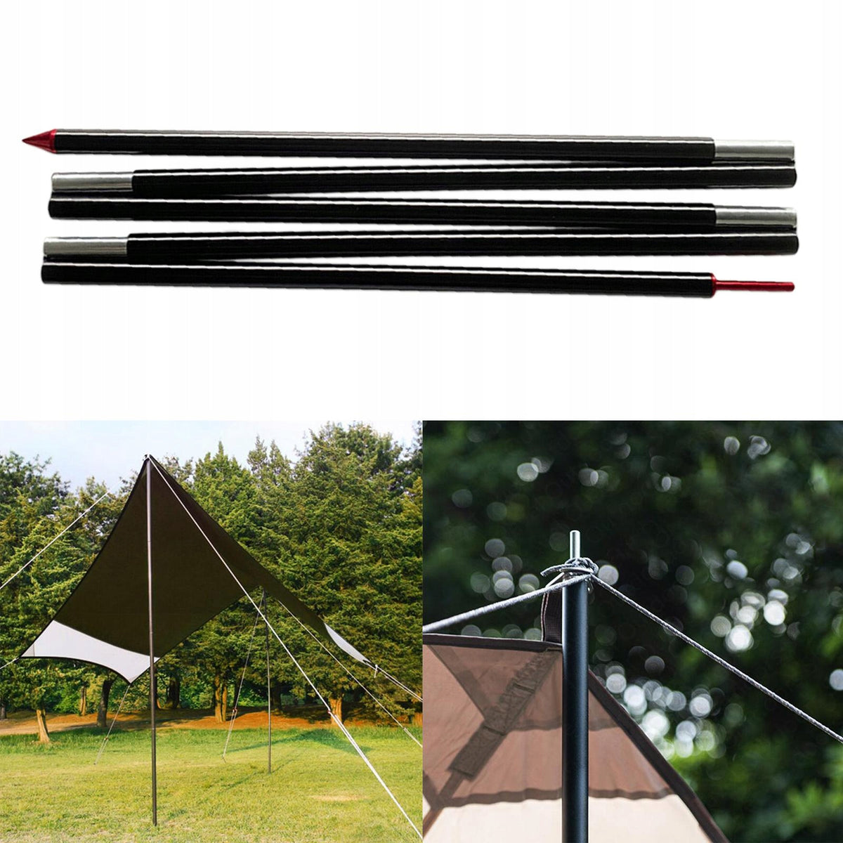 AURORA Tarp Poles, High Strength Tent Rods, Portable & Lightweight