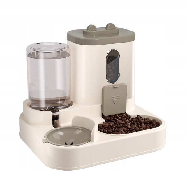 AUTOMATIC FEEDER FOR ANIMALS FOOD/WATER 1600ML/800ML GREY