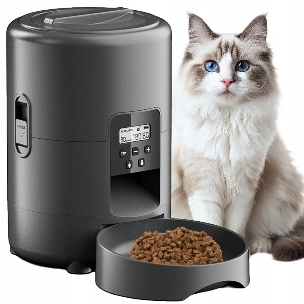 AUTOMATIC FOOD DISPENSER FOR CATS AND DOGS 2L FEEDER BLACK