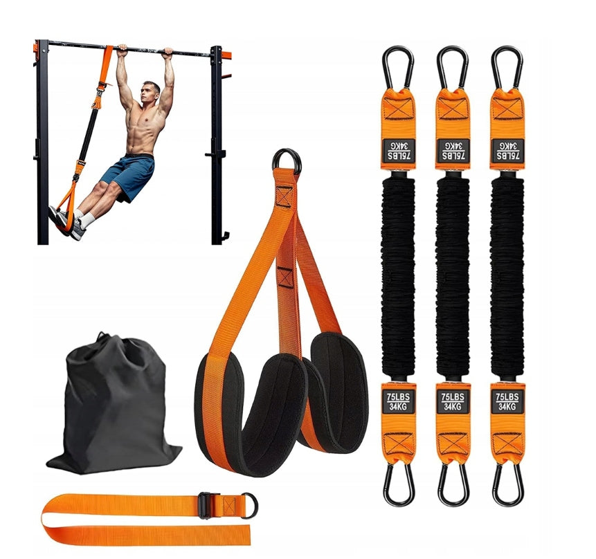 AUXILIARY BELTS FOR PULLING UP TRAINING RUBBER STRAPS ADJUSTABLE 34-136 KG